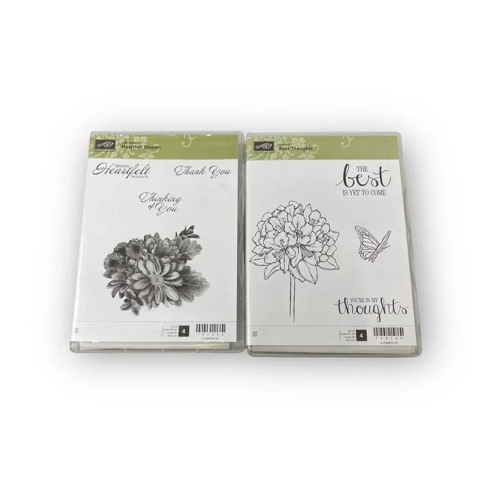 Stampin’ Up! Sale-A-Bration Heartfelt Blooms Best Thoughts Rubber Stamp Set New